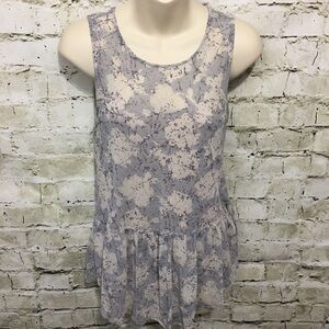 Kimchi Blue Gray Printed Peplum Tank Top